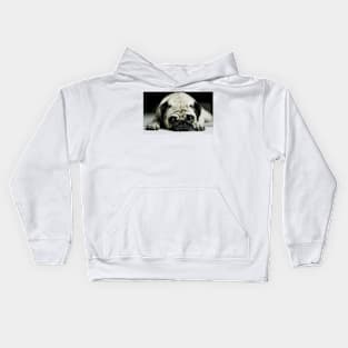 Lazy Pug Digital Painting Kids Hoodie